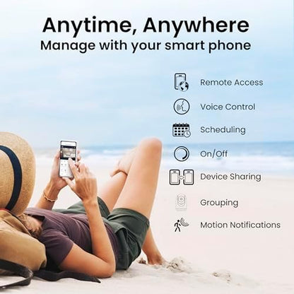 Feit Electric Indoor Security Camera with Motion Detection, 30ft. Night Vision, Pan and Tilt Head, 2.4GHz WiFi, 2-Way Audio, 1080p HD, Works with Alexa & Google Asst, Plug-in, White, CAM/PAN/WiFi/G2