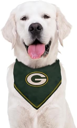 Pets First NFL Green Bay Packers TIE Bandana, Large/X-Large. Dog Bandana Scarf Bib for Pet Cat Dog. The Ultimate Game-Day, Party Bandana