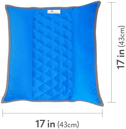Paw Inspired Snuggle Bunny Bolster Bed, Gray/Blue, 17x17 Inch