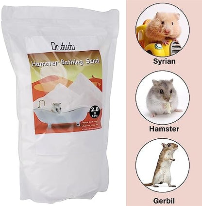 DR.DUDU 2.8lb Hamster Sand for Sand Bath, Hamster Cage Accessories(White)