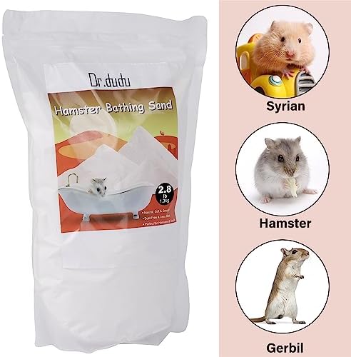 DR.DUDU 2.8lb Hamster Sand for Sand Bath, Hamster Cage Accessories(White)