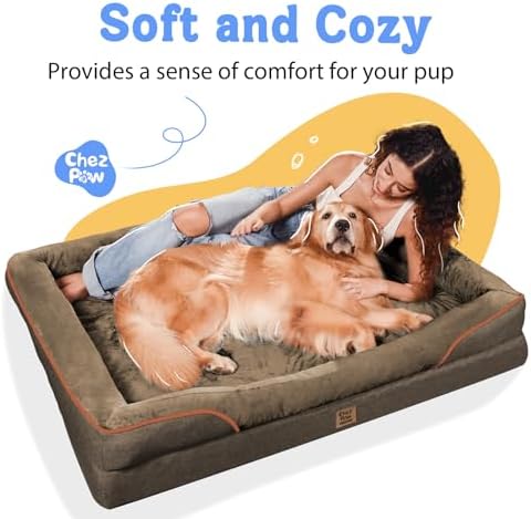 Chez Paw Waterproof Orthopedic XL Dog Bed for Large and Extra Large Dogs