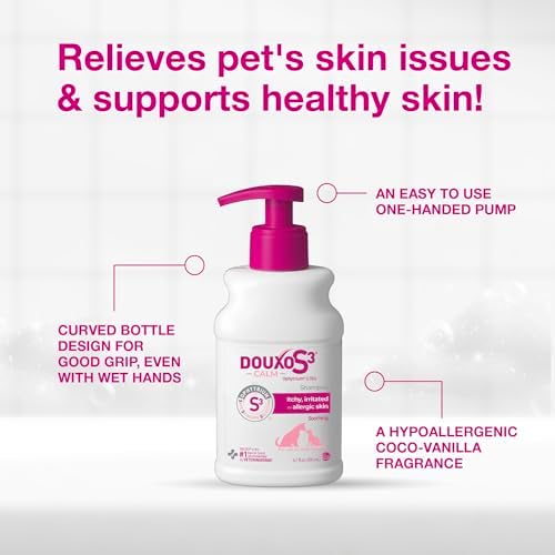 Douxo S3 Calm Dog Shampoo for Itchy Skin Relief, Dog Shampoo for Allergies and Itching, Soothes Itchy, Irritated or Allergic Skin For Dogs and Cats, 6.7 fl oz