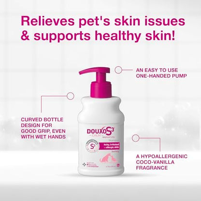 Douxo S3 Calm Dog Shampoo for Itchy Skin Relief, Dog Shampoo for Allergies and Itching, Soothes Itchy, Irritated or Allergic Skin For Dogs and Cats, 6.7 fl oz