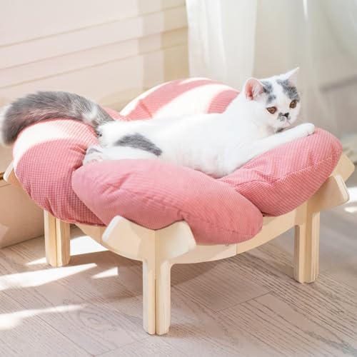 CHEERHOME PETS Elevated Cat Bed for Indoor Cats Couch Sofa Flower