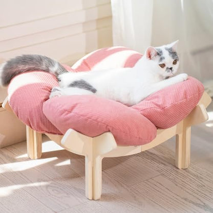 CHEERHOME PETS Elevated Cat Bed for Indoor Cats Couch Sofa Flower