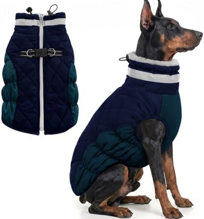 AOFITEE Dog Jacket for Large Dogs Warm Dog Winter Coats with Harness