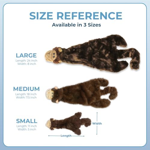 Best Pet Supplies 2-in-1 Stuffless Squeaky Dog Toy - Cow, Monkey, Medium