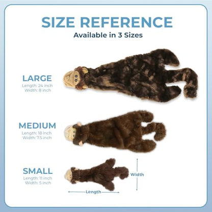 Best Pet Supplies 2-in-1 Stuffless Squeaky Dog Toy - Cow, Monkey, Medium