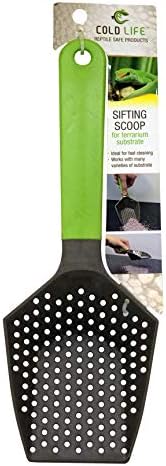 Cold Life Easy to Clean Sifting Litter Scoop Shovel for Small Pets Or Reptile Terrarium Sand Waste,Green,9 inches