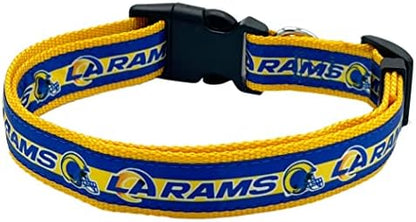 Pets First NFL Los Angeles Rams Licensed PET COLLAR, Medium - Heavy-Duty, Strong, and Durable Dog Collar. Available in 31 Football Teams and 4 Sizes