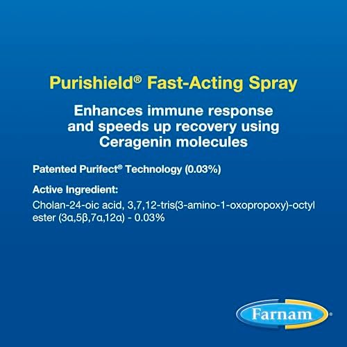 Farnam Purishield Wound and Skin Care Fast-Acting Spray for Horses, 12 oz