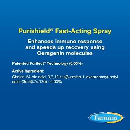 Farnam Purishield Wound and Skin Care Fast-Acting Spray for Horses, 12 oz