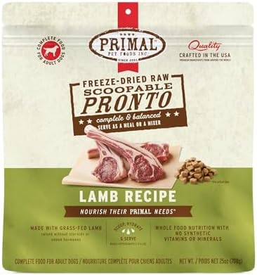 Primal Pronto Mini Nuggets, Freeze Dried Dog Food, Lamb, 25 oz
