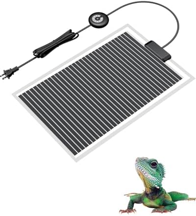 Pawfly 40 W Reptile Heat Pad with Thermostat 16.5 x 11 Inch Reptile Heating Pad Under Tank Terrarium Reptile Heat Mat for Turtles Frogs Snakes Lizards Geckos Hermit Crabs & Spiders