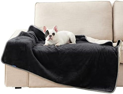 Bedsure Waterproof Dog Blankets for Large Dogs Sherpa Fleece Throw, 40X50