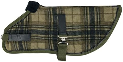 Pet Passion Preston II - The Polar Fleece Coat, Recycled Polar Fleece Warm Dog Jacket for Cold Weather for Small, Medium, Large Dogs, Olive Chesterfield Plaid, XX-Large (70-110 lbs)