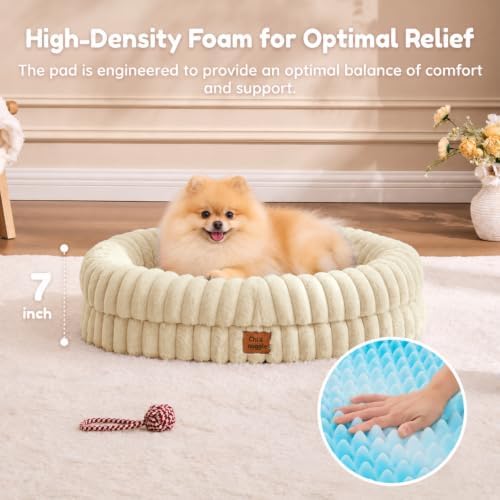 ChiXnuggle Orthopedic Dog Bed, Washable Cover, Faux Fur Bolster Pet Couch