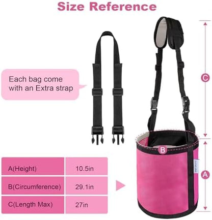 Horse Feed Bag for Grain, Breathable Muzzle Feed Bags for Horses, Universal Mesh Feedbag for Feeding Grain, Anti-Spill Design Feeder, Durable Nose Bag with Solid Bottom (Pink)