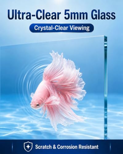 5 Gallon Rimless Glass Fish Tank, Ultra-Clear Aquarium for Betta Fish