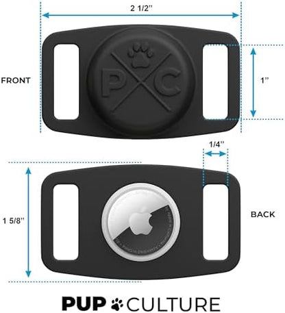 Pup Culture AirTag Dog Collar | Durable & Protective Holder - Track Your Pet Using Apple Technology - for Dogs and Cats