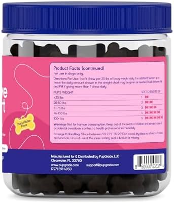 PupGrade Digestive Support for Dogs, Peanut Butter Flavor - 120 Soft Chews