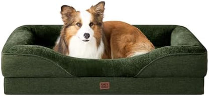 EHEYCIGA Orthopedic Dog Bed for Large Dog, Memory Foam Dog Couch,Dark Green