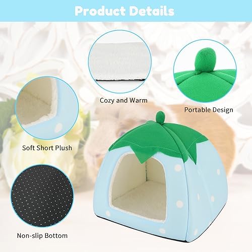 BWOGUE Guinea Pig Bed Hideout, Washable Hamster Cave for Small Animals