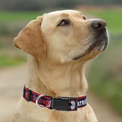Pets First NFL New England Patriots Licensed PET COLLAR, Medium - Heavy-Duty, Strong, and Durable Dog Collar. Available in 31 Football Teams and 4 Sizes
