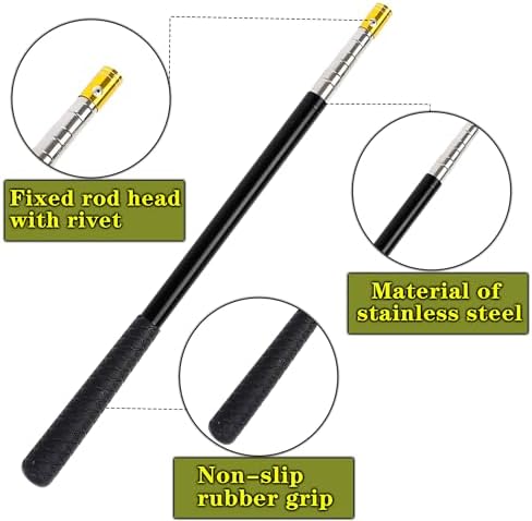 Snake Hook Reptile Catcher Stick Tongs Rattlesnakes Grabber Pick-up Handling Tool Kit for Catching Controlling or Moving Python Copperhead 22" 64" Adjustable (Small Snake Hook - Black)