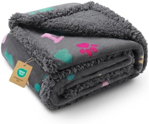 Luciphia Waterproof Dog Blanket Reversible Sherpa Fleece for Large Dogs Cat