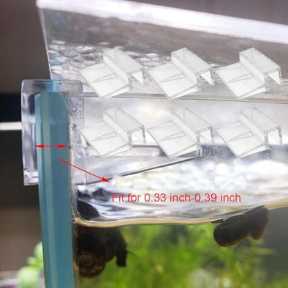 Rimless Aquarium Lid Clips 10mm Thick Acrylic 15 Pieces