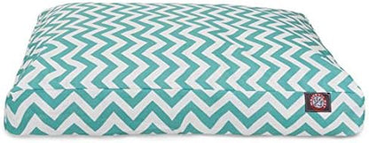 Majestic Pet Rectangular Dog Bed, Small, 27x20x4 in, Washable, Teal