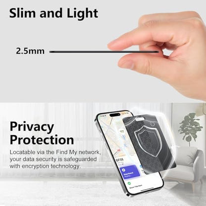 Ultra-Thin Wallet Tracker Card(iOS Only), Bluetooth Tracker Smart Card for Apple Find My iPhone Wallet GPS Tracker, Supports Wireless Charging, 10 Years Battery for Luggage, Wallets, Backpacks, Keys