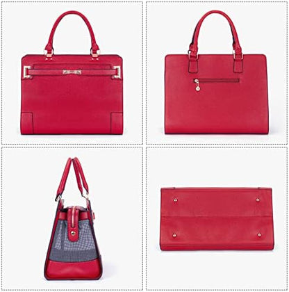 Fashion Pet Carrier Dog Cat Carrier Purse Soft-Sided Leather Handbag Pet Tote Bag for Small Dogs Puppy and Cats TSA Airline Approved (Red)