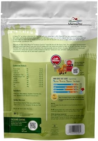 Manna Pro Farmhouse Favorites Mini Horse & Mini Donkey Treats –Baked Snack for Mini Horses & Mini Donkeys – Hand Mixed Treat – Oats, Apple & Banana Flavored – 3lb Bag (Pack of 2)