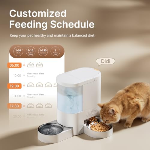 Automatic Cat Feeder and Water, App Remote Control Cat Food Dispenser, 7L