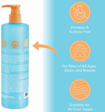 Bliss Pet Manuka Honey Dog Shampoo Conditioner and Detangler, 17 Fl Oz