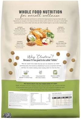 The Honest Kitchen Whole Grain Chicken & Superfoods Whole Food Clusters, Vet Crafted Human Grade Dry Dog Food, Skin, Coat, Digestion & Healthy Weight, 10 lb Bag