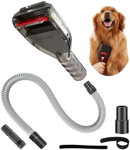 Dog Brush Compatible with Shark Bissell Corded Vacuums, Navigator NV360 Rotator NV501 Rocket HV301 Stratos Series, Pet Hair Shedding Grooming Tool with Long Extension Hose and Adapters
