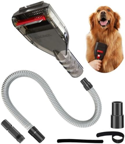 Dog Brush Compatible with Shark Bissell Corded Vacuums, Navigator NV360 Rotator NV501 Rocket HV301 Stratos Series, Pet Hair Shedding Grooming Tool with Long Extension Hose and Adapters