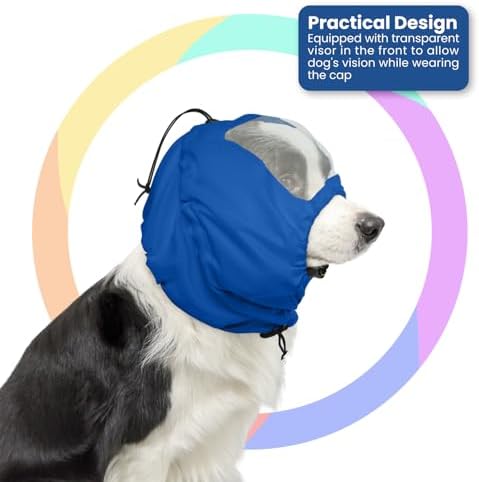 Nanaki Adjustable Shower Caps for Dogs Ear Covers for Bath, Shower Cap Reusable Waterproof, Dog Ear Muffs Snood Protection for Head Protection Hair Cap Bathing Grooming Swimming
