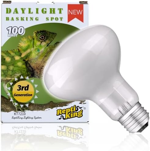 Reptile Heat Bulb Lamp, 1-Pack 100W Daylight Basking Spot, Bearded Dragon/Turtle/Lzard/Gecko Light Bulb, UVA Heat Lamp, Basking Light for Reptiles