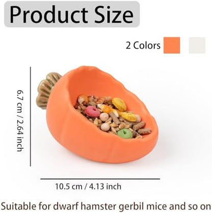 2 Pack Ceramic Hamster Food Bowl Anti-Tip Chew-Proof Water Dish