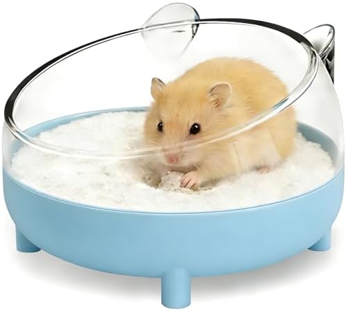Hamster Bathtub,Hamster Sand Bath,Hamsters Bathroom,Sand Bath Container,Toilet for Dwarf Hamsters,Gerbils,Mice and Small Animals (Blue)