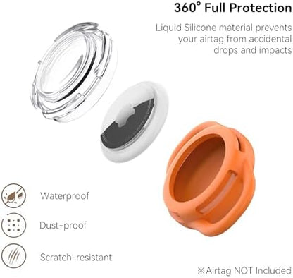 Waterproof AirTag Holder for Dog Collar, Soft Slide-On Dog AirTag Holder