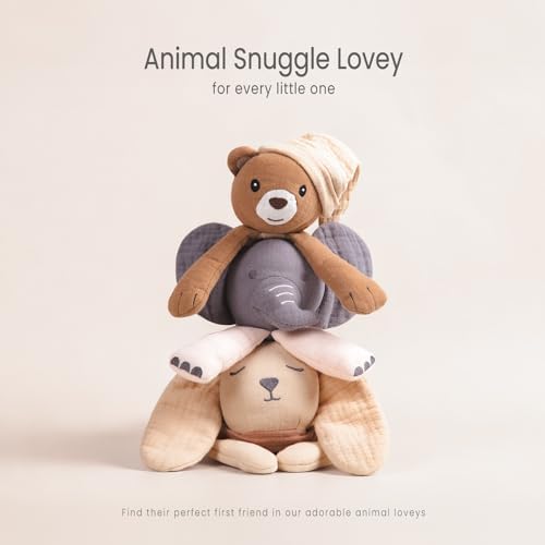 lulumoon Elephant Baby Security Blanket: Skin-Friendly Muslin Snuggle Lovey