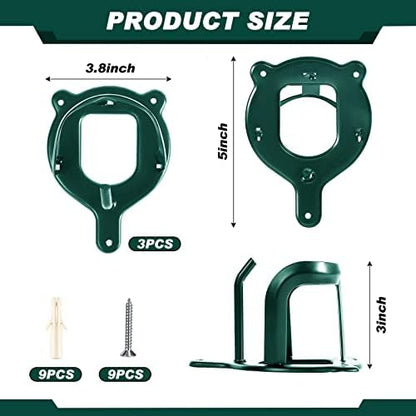 Dunzy 3 Counts Horse Bridle Rack Bracket Bridle Hooks Tack Storage Halter Hanger Metal Holder with Tubes and Screw for Horse Barn Supplies(Dark Green)