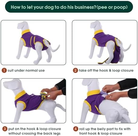 Kuoser Recovery Suit for Dogs Cats, Soft Dog Surgery Suit Female Male Spay