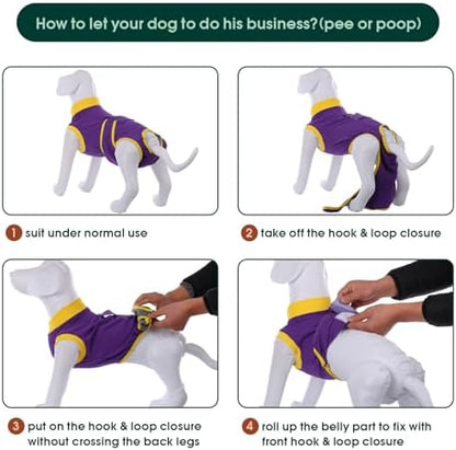 Kuoser Recovery Suit for Dogs Cats, Soft Dog Surgery Suit Female Male Spay